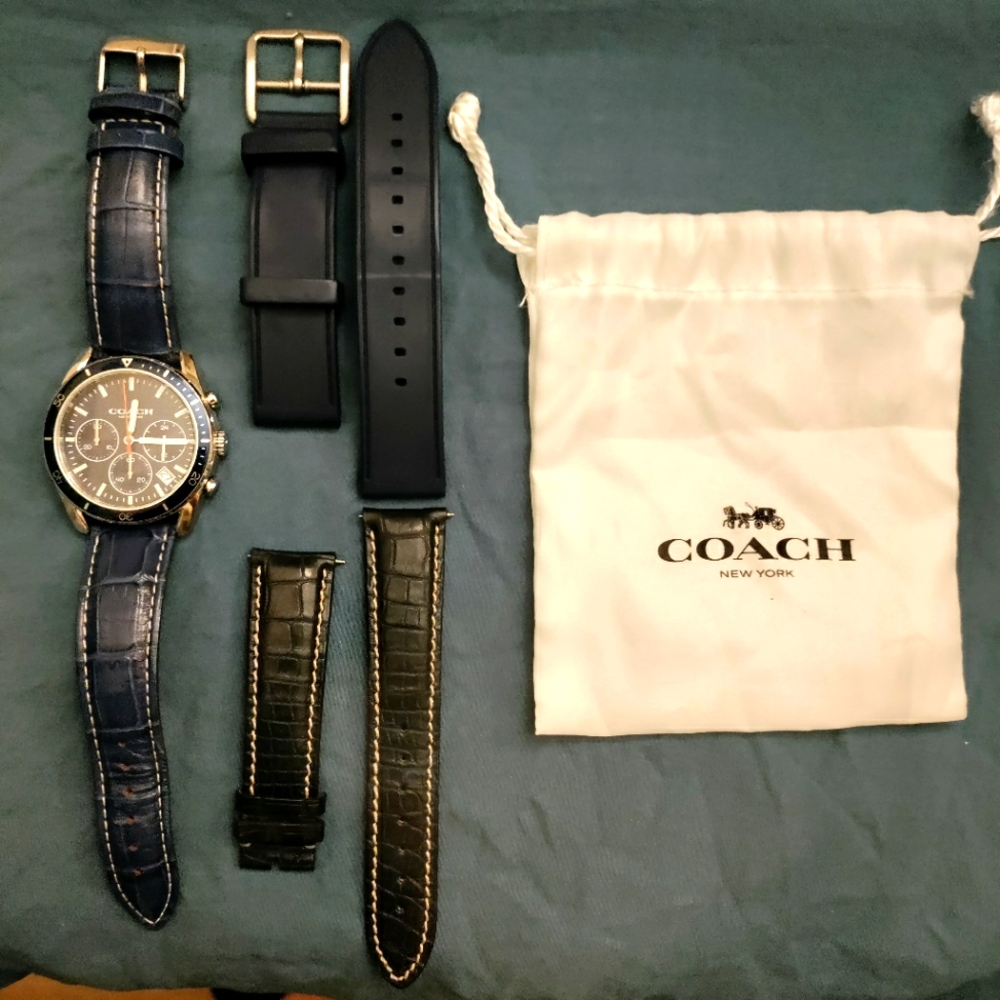 Coach men's watch 40mm with 2 extra bands